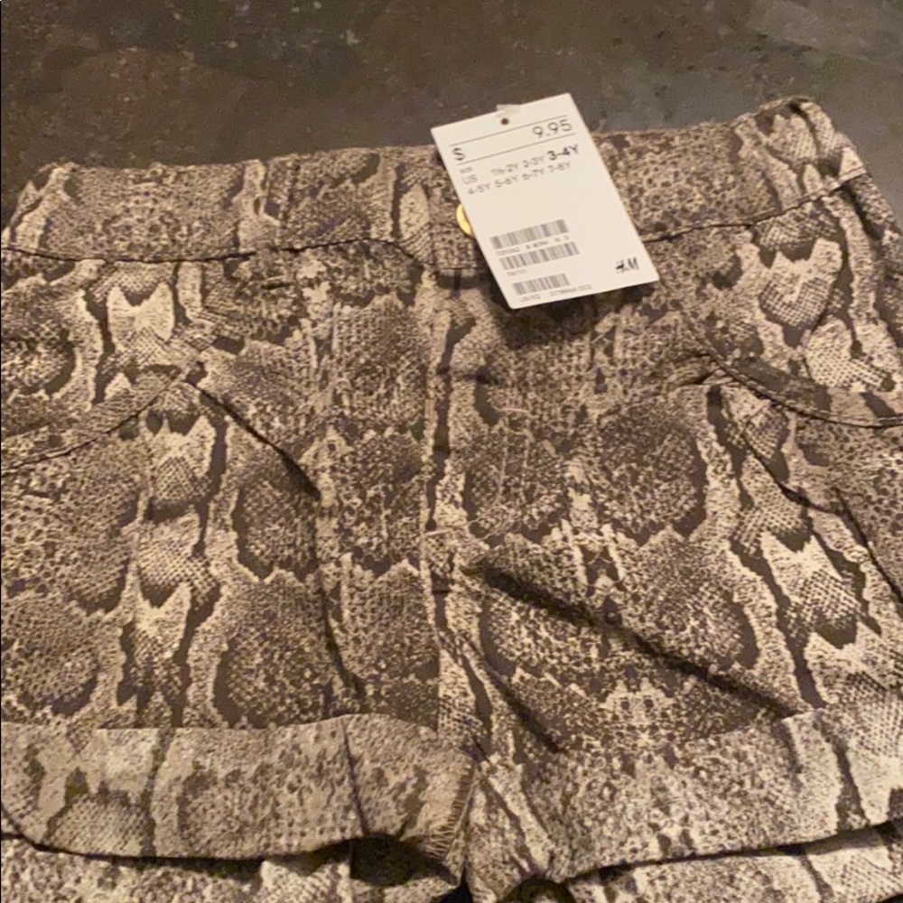 Girls snake skin print shorts